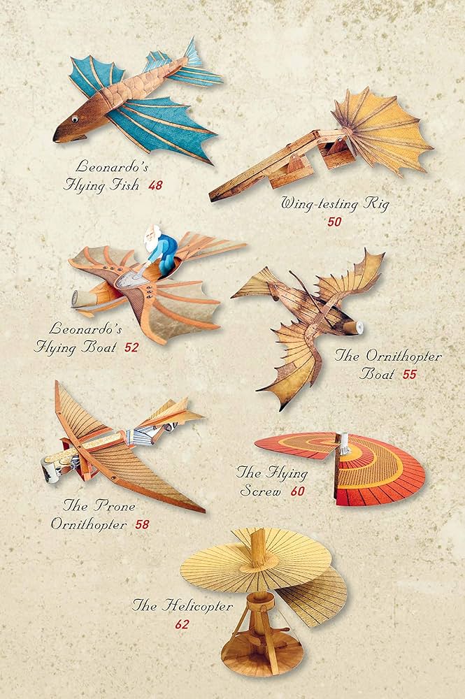 Leonardo’s Machines★書籍★スペインで購入 洋書 Amazon | Leonardo Da Vinci's Flying Machines Kit: Paper
